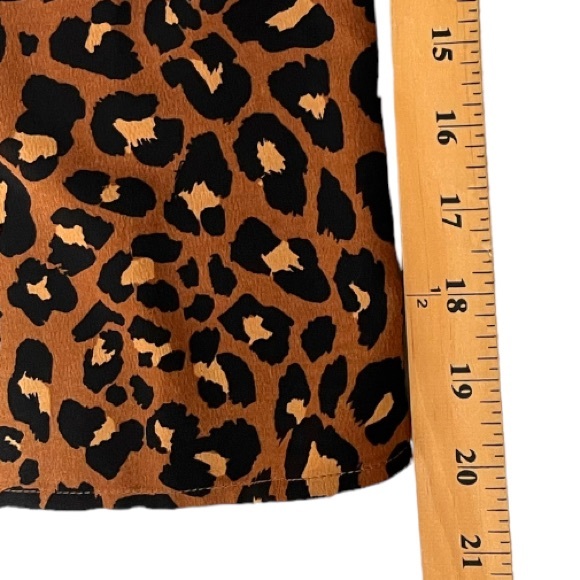 Worthington Crop Jumpsuit Leopard Animal Print Sleeveless V Neck Size 1X - Picture 11 of 13